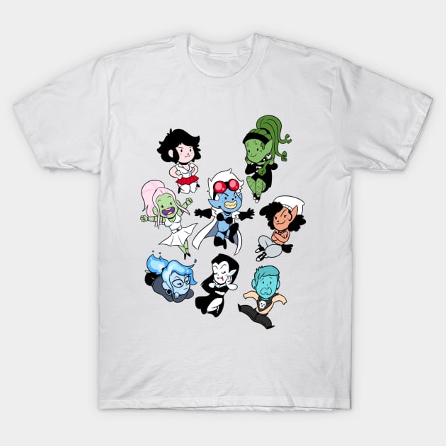 The Gang's All Here! (Dr. Zesty Series) T-Shirt by PeachFuzz Comics Store